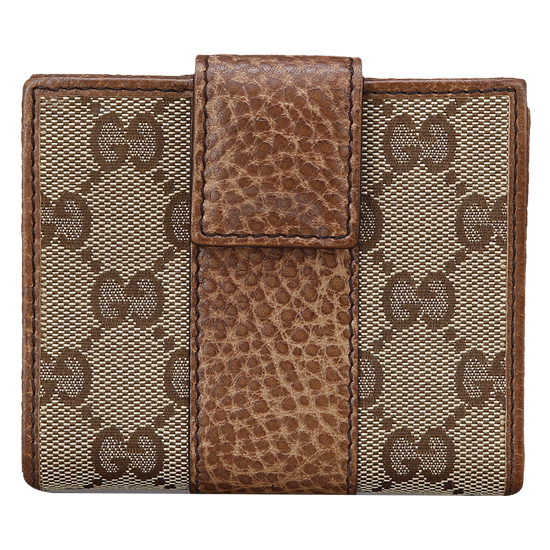 GUCCI(USED) 구찌 GG로고 자가드 트리밍 반지갑