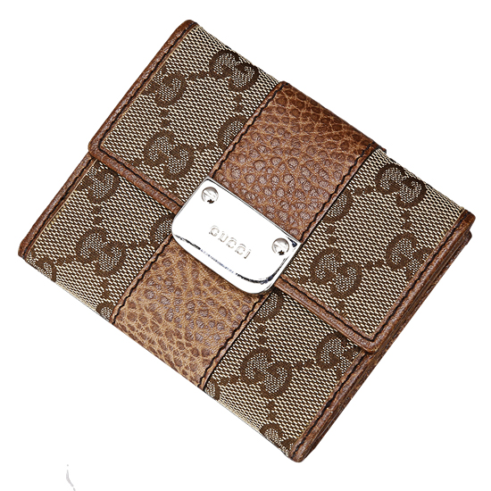 GUCCI(USED) 구찌 GG로고 자가드 트리밍 반지갑
