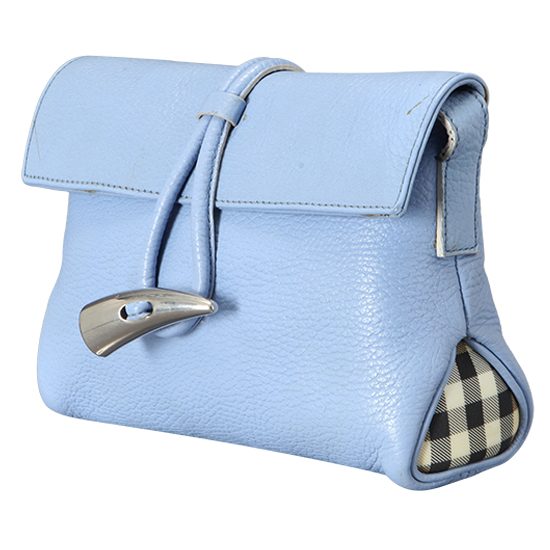 BURBERRY(USED)블루 레더 크로스 바디백