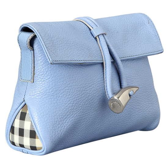 BURBERRY(USED)블루 레더 크로스 바디백