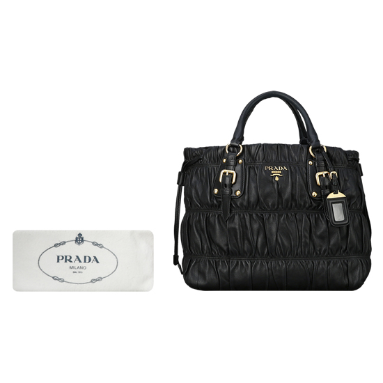 PRADA(USED) 프라다 BN1788 고프레 패브릭 블랙 토트백