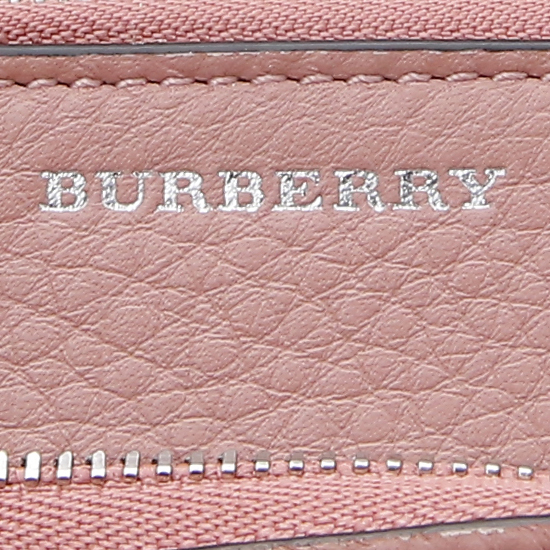 BURBERRY(USED)핑크 레더 지퍼 어라운드 카드 동전 지