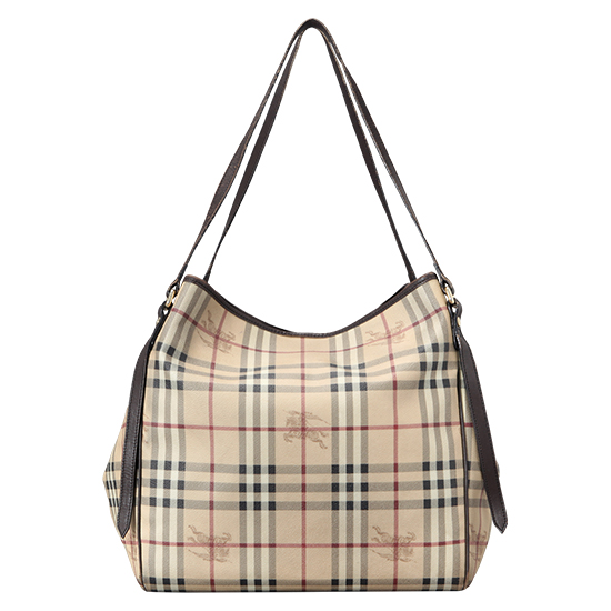 BURBERRY(USED)PVC 브라운 레더 트리밍 숄더