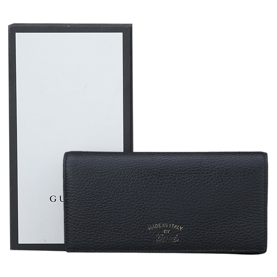 GUCCI(USED) 구찌 블랙 레더 스윙 장지갑