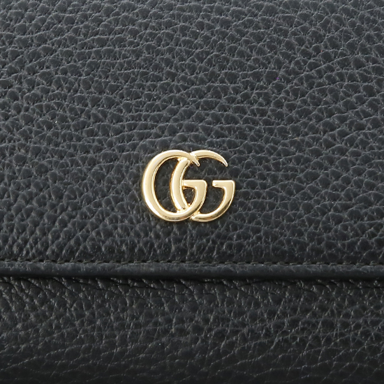 GUCCI(USED) 구찌 블랙 레더 플랩 장지갑