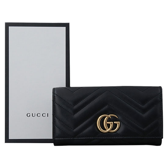 GUCCI(USED) 구찌 GG로고 마몽트 플랩 장지갑