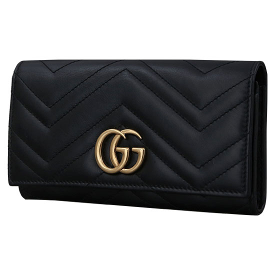 GUCCI(USED) 구찌 GG로고 마몽트 플랩 장지갑