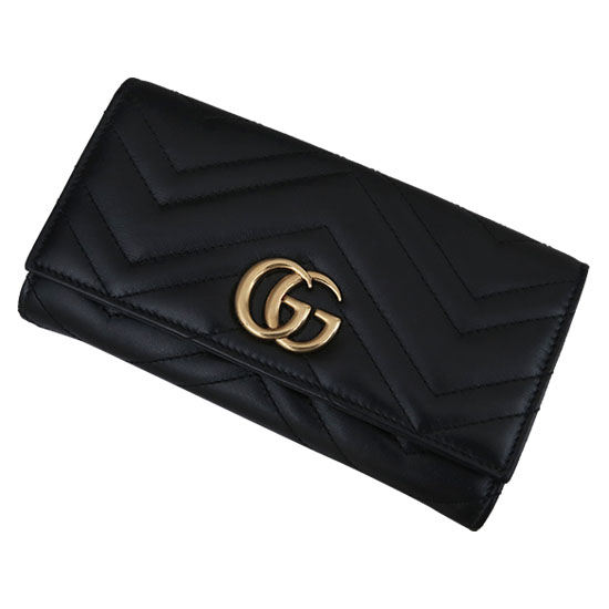 GUCCI(USED) 구찌 GG로고 마몽트 플랩 장지갑