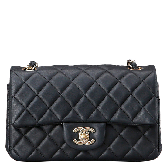 CHANEL(USED) 샤넬 클래식 램스킨 뉴미니 블랙 금장