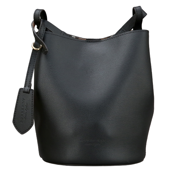 BURBERRY(USED)블랙 레더 버킷 숄더백