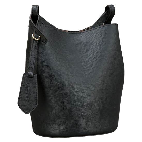 BURBERRY(USED)블랙 레더 버킷 숄더백