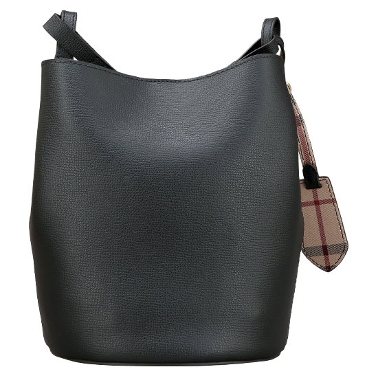 BURBERRY(USED)블랙 레더 버킷 숄더백