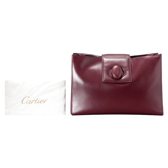 CARTIER(USED)버건디 레더 루비 숄더