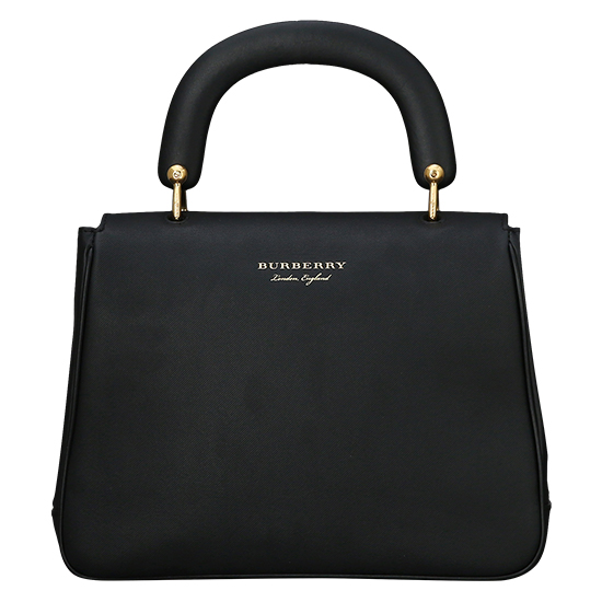 BURBERRY(USED)블랙 레더 탑 핸들백