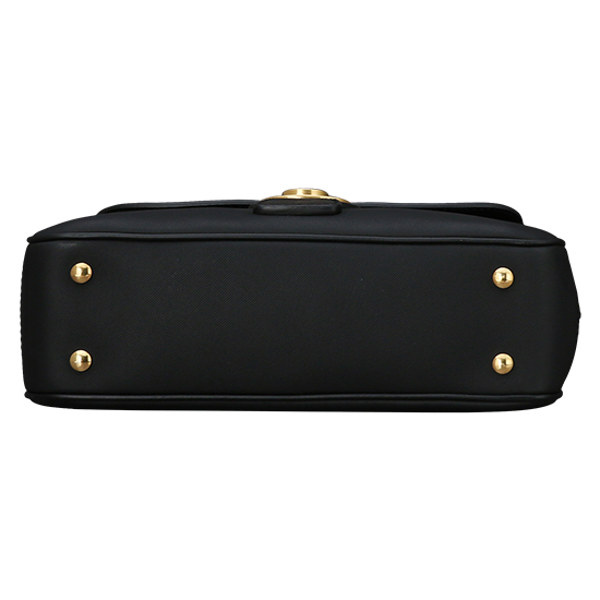 BURBERRY(USED)블랙 레더 탑 핸들백