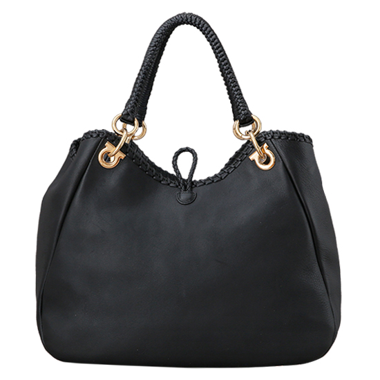 FERRAGAMO(USED)블랙 레더 숄더백