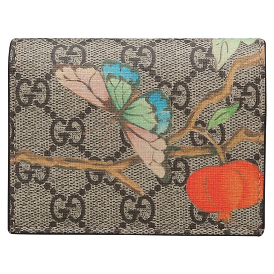 GUCCI(USED) 구찌 GG로고 PVC 나비 프린팅 반지갑
