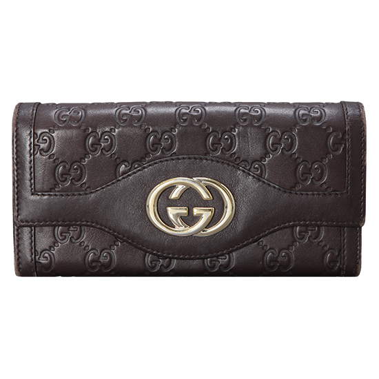 GUCCI(USED) 구찌 GG로고 씨마 레더 인터락킹 플랩 장지갑