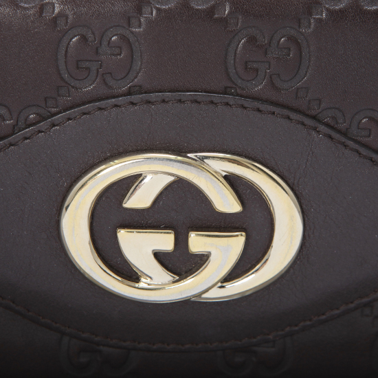 GUCCI(USED) 구찌 GG로고 씨마 레더 인터락킹 플랩 장지갑