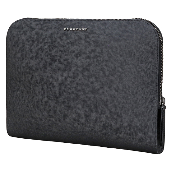 BURBERRY(USED)블랙 레더 클러치백