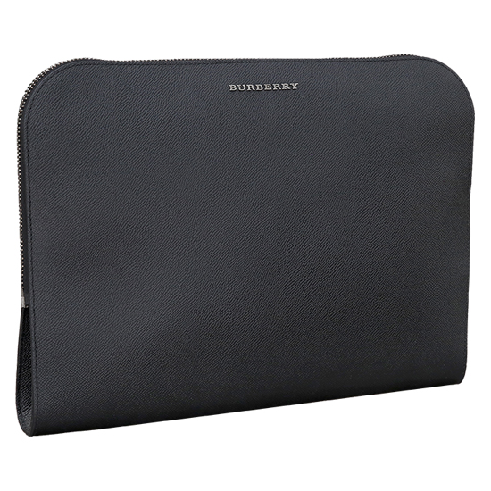 BURBERRY(USED)블랙 레더 클러치백