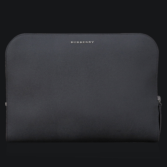 BURBERRY(USED)블랙 레더 클러치백