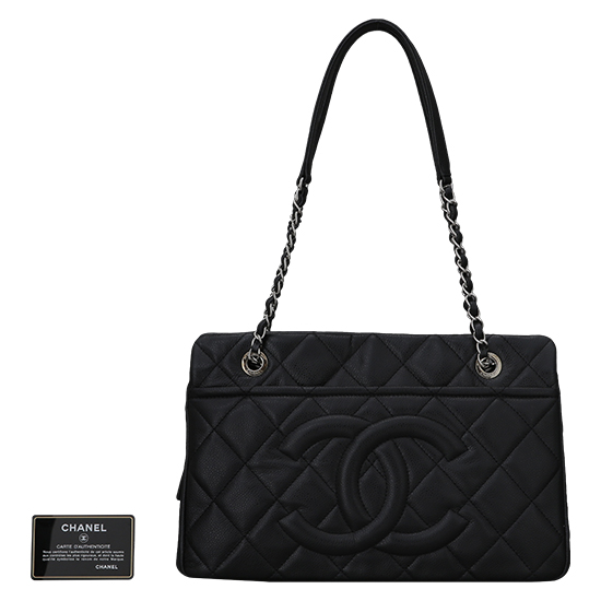 CHANEL(USED)블랙 레더 체인 숄더백