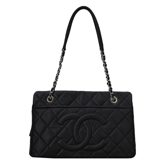 CHANEL(USED)블랙 레더 체인 숄더백