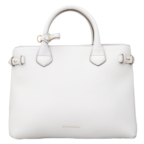 BURBERRY(USED)화이트 레더 배너백