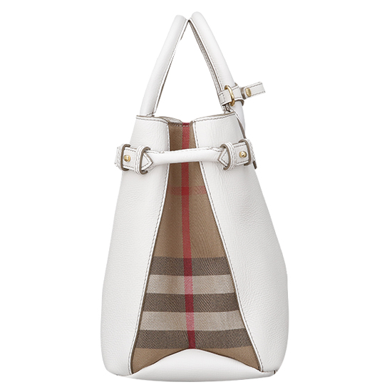 BURBERRY(USED)화이트 레더 배너백