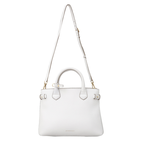 BURBERRY(USED)화이트 레더 배너백