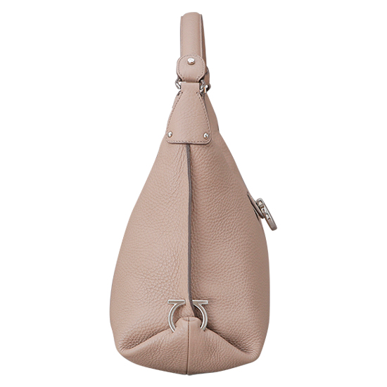 FERRAGAMO(USED)베이지 레더 파니샤 호보백