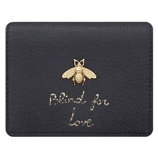 GUCCI(USED) 구찌 애니멀리에 블랙 레더 카드 케이스