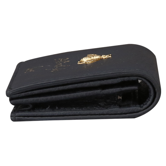 GUCCI(USED) 구찌 애니멀리에 블랙 레더 카드 케이스