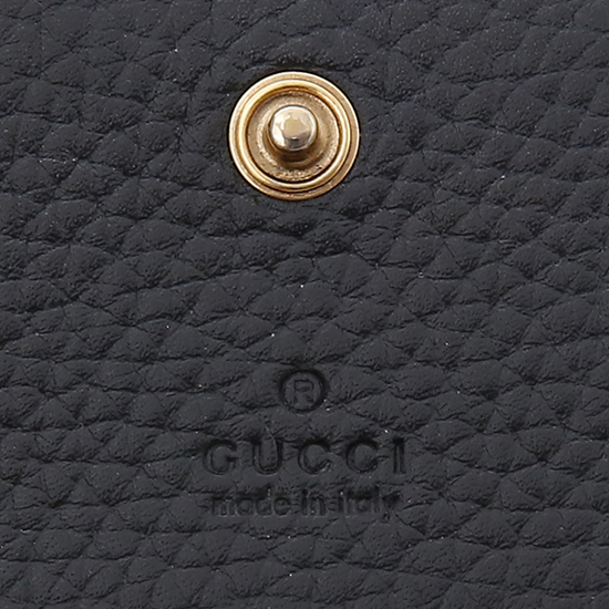 GUCCI(USED) 구찌 애니멀리에 블랙 레더 카드 케이스