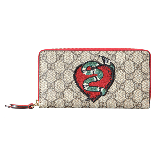 GUCCI(USED) 구찌 GG 수프림 뱀자수 PVC장지갑