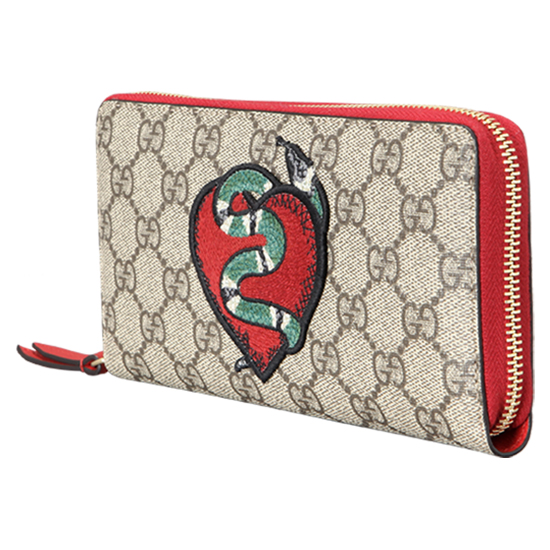 GUCCI(USED) 구찌 GG 수프림 뱀자수 PVC장지갑
