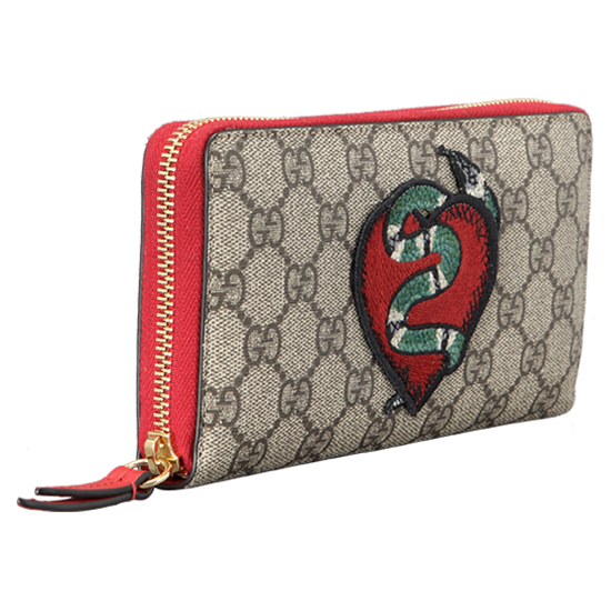 GUCCI(USED) 구찌 GG 수프림 뱀자수 PVC장지갑