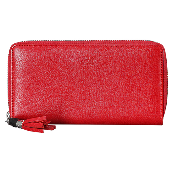 GUCCI(USED) 구찌 뱀부 테슬장식 씨마 레더 지피 장지갑