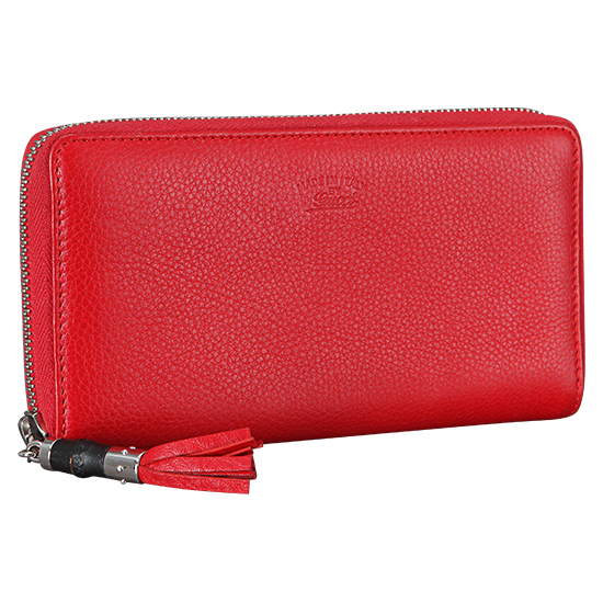 GUCCI(USED) 구찌 뱀부 테슬장식 씨마 레더 지피 장지갑