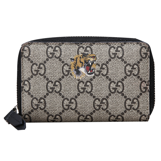 GUCCI(USED) 구찌 GG로고 수프림 PVC 지퍼 카드 지갑