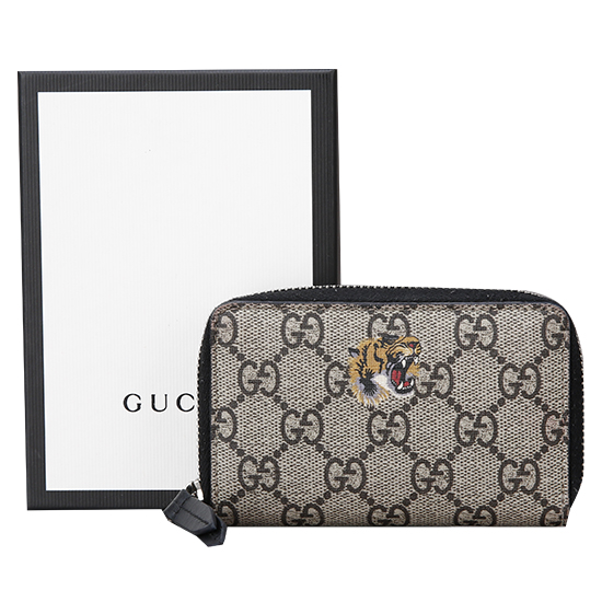 GUCCI(USED) 구찌 GG로고 수프림 PVC 지퍼 카드 지갑