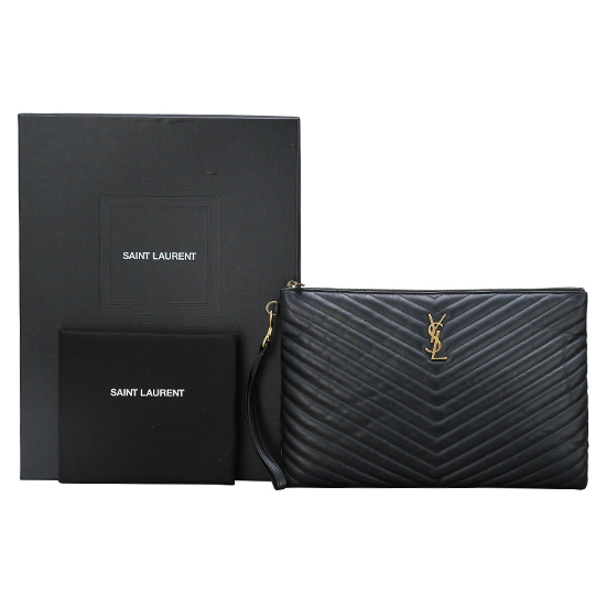 Yves Saint Laurent(USED)모노그램 쉐브론 클러치