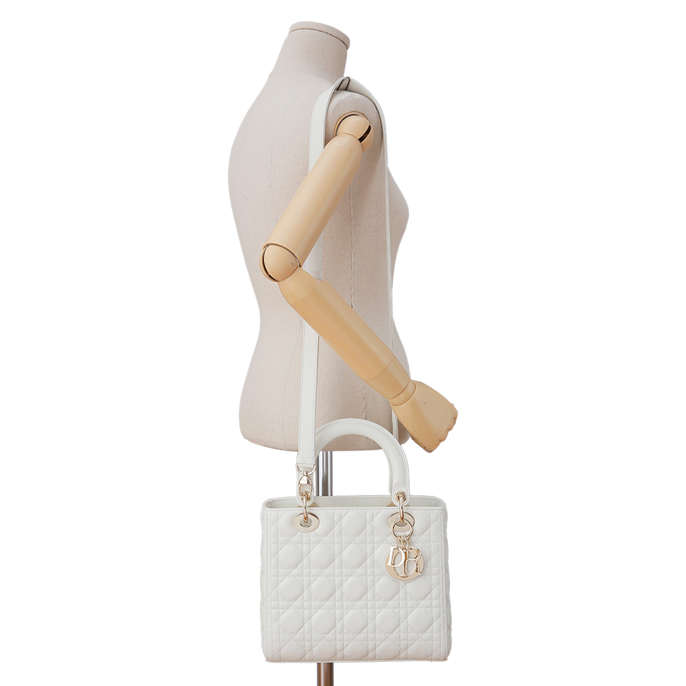 CHRISTIAN DIOR(USED)크리스찬디올 레이디디올 화이트 미듐