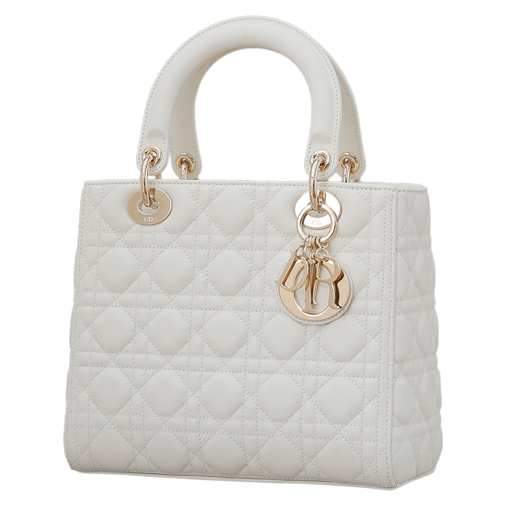 CHRISTIAN DIOR(USED)크리스찬디올 레이디디올 화이트 미듐