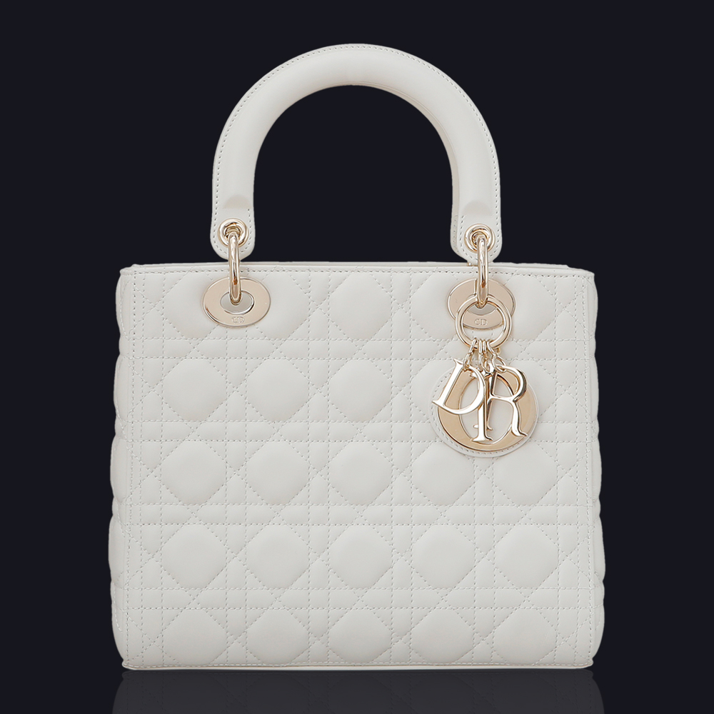 CHRISTIAN DIOR(USED)크리스찬디올 레이디디올 화이트 미듐