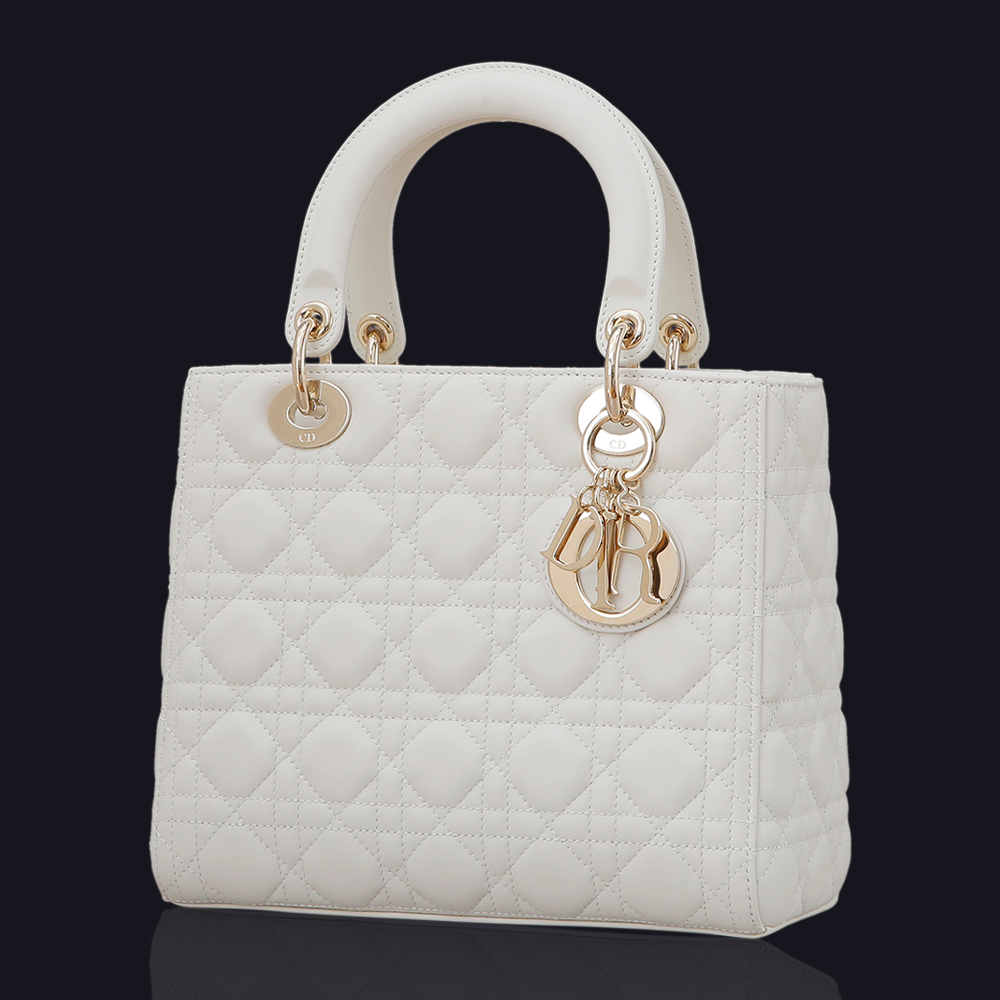 CHRISTIAN DIOR(USED)크리스찬디올 레이디디올 화이트 미듐